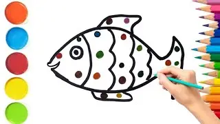 How to Draw Fish Step By Step | Fish Drawing For Kids| Painting |Drawing and Coloring | Kids Drawing