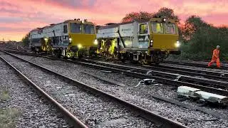 Tandem tampers working at Wrawby junction. A noisy and busy start to my day.