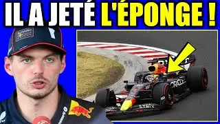 Verstappen VIENT DE FAIRE une D&Eacute;CLARATION CHOC : 