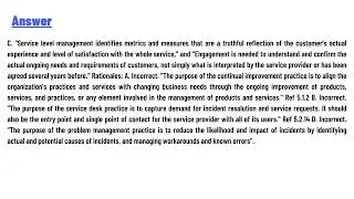 Which practice identifies metrics that reflect the customer's experience of a service?