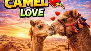 Beautiful Big Camel surrounded by female friends
