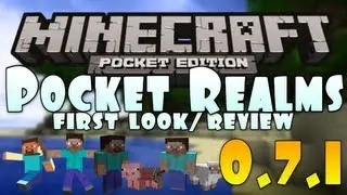 0.7.1 Pocket Realms - Minecraft Pocket Edition Gameplay Review / First Look