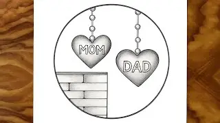 Beautiful Mom Dad ❤️ Drawing || Easy Pencil Sketch Art for Parents Love ❤️