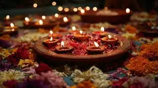 Diwali Festival of Lights 4K 3h Loop &mdash; calm ambience background with diyas | दीपावली दीया पृष्ठभूमि