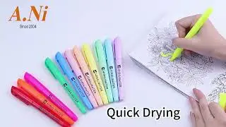 12-Color Highlighters &ndash; From $0.05/Pc! MOQ: 120 Pcs! #highlighterpen #markerpen #markers
