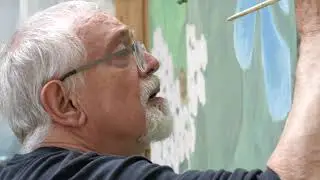 Kurt Meier malt das Bild 