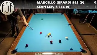 Video Analysis: Marcello Girardi 592 v Sean Lewis 666 9 ball race to 9 set 2/2 4/21/25