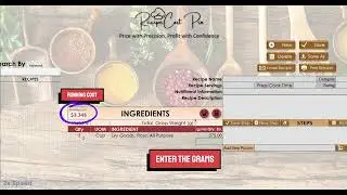 RecipeCost Pro - Accurate Ingredient Measurement Entry