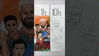 Asia Cup 2025 Champion 🏆 Team India Art | Hardik, Gill, Bumrah, SKY 😍🔥🔥 #shorts #asiacup2025