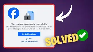 This content isn't available right now Facebook  || This content is currently unavailable Solved