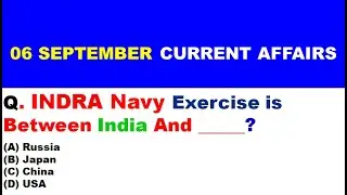 6 September 2020 Current Affairs in English || Daily Current Affairs || 6 September Current Affairs