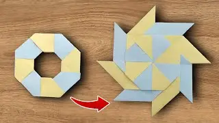 Unbelievable Origami Magic: Ring Turns Into Ninja Star! | Satisfying Paper Art Transformation