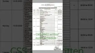 CSS 2022 written exam schedule