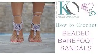 How to make Beaded Crochet Barefoot Sandals Boho Summer Gift LEFT HAND