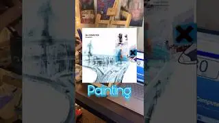 OK COMPUTER PAINTING 👍💻💿🎨 #radiohead #okcomputer #alternative #albumcover #artist #painter #art
