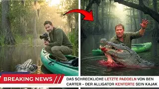 Die ERSCH&Uuml;TTERNDE letzte Paddeltour des Ben Carter - Der Alligator BRACHTE sein Kajak zum Kentern