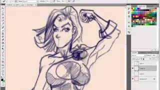 Power Girl Frank Frazetta style - Big hips