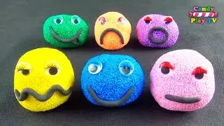 Learn Colours with Playfoam Happy Smiley Face Surprise Eggs | Learn Colours with Squishy Foam