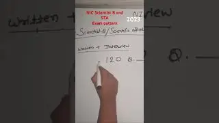 NIC 2023 Scientist B and STA Exam Pattern || full video link in description  #nic #nielit