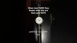 35mm steel TIMEX Easy Reader white dial and black gold NATO