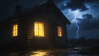 Moderate Night Rain 🌧️ Calm Village Ambience for Deep Sleep | ASMR