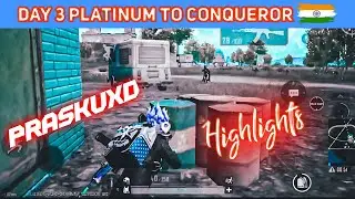 Day 3 🇮🇳 Solo Rank Push 🇮🇳 Platinum to Conqueror 🇮🇳 praskuXD | iPhone XR
