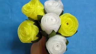 Membuat Mawar Kuncup Pita Organdi | DIY