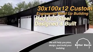 Red Iron 30x100 Metal Building by Better Barns