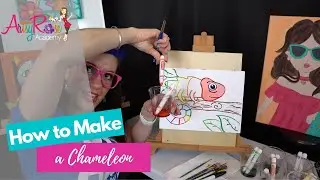 How to Draw a Chameleon and Paint using Watercolors with Artsy Rose