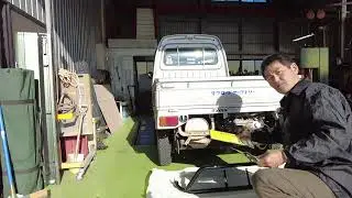 サンバートラックにエンジンガード取り付けたょぅ～　軽トラ牧場　オフロードファクトリー