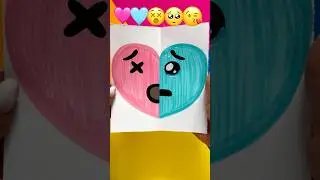Satisfying Art🩷🩵😵🥺😘 #shorts #youtubeshorts#drawing #art #emojichallenge #emoji #viral #trending