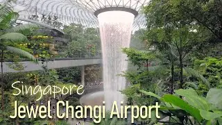 Singapore Airport. Waterfall. 4K.