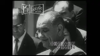 1965 Washington D.C. President Johnson Announces Poverty Assistance Program