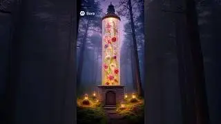 A Tower Where Roses Float in Liquid Light 🌹 #sora2
