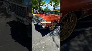 Candy Orange 71 Donk On Gold 28s #builtnotboughtwithtre #donk #bigrims #oldschool #classic #sbc #bbc