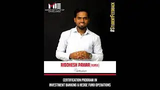 Riddhesh Pawar | Investment Banking Course Feedback | i-banking Career