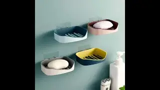 Wall-mounted Soap Dish Rack Bathroom Soap Holder Two-Color 1PC