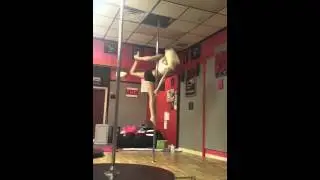 Advanced pole dance tricks. Training acro, extreme, contortion, and advanced pole dance