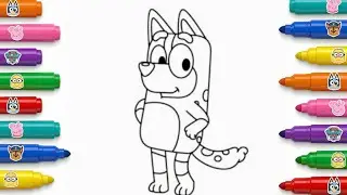 Bluey Coloring Pages | Drawing for Kids Step by Step 🐶🖍️