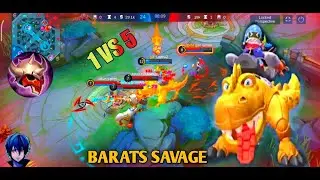 BARATS SAVAGE | 1 VS 5 | MOBILE LEGEND | EPIC COMEBACK | BEST BUILD 2022