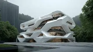 futuristic modern hotel drawn by AI / Hotel Hikari Grove Tokyo / piano sonata