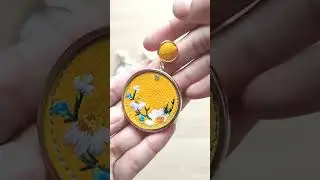 Leather Embroidered Floral Earrings - Vintage & Elegant