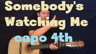Somebody's Watching Me (Rockwell) Easy Strum Guitar Lesson How to Play