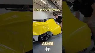 Wrapping this Porsche in Supergloss Citrus Yellow 🌞 #asmr #asmrsounds #wrap #carwrap #porsche