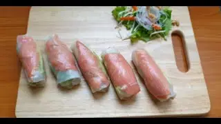Easy fresh and healthy no cook recipe,Asian style smoked salmon spring Roll |EZY cooking