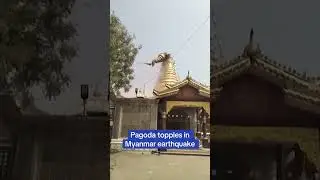 Pagoda TOPPLES in Myanmar earthquake