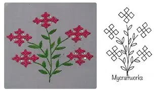 Beautiful Sindhi Embroidery Design with Sequins / kutch work / Easy Flower Stitch Tutorial