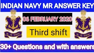 #Indian_navy_mr ||Indian navy mr third shift 06 February 2020 exam analysis||