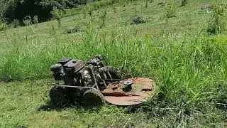 Mowing an overgrown 1.5 hectare orchard with ease