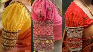 Traditional Puff Sleeve Blouse design ideas | Long Puff Sleeve Blouse design | Latest Blouse Designs